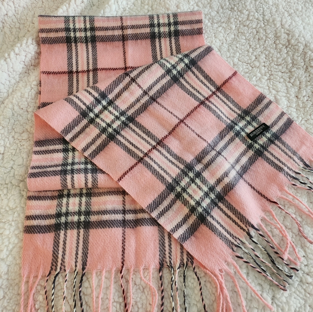 Unique pink, white and black Burberry scarf